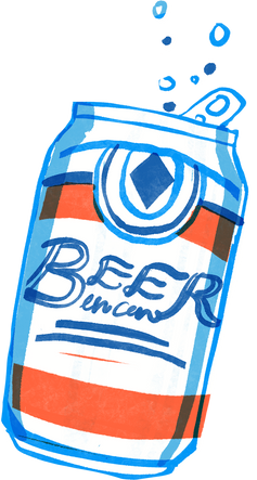 Hand Painted 4th of July Beer in Can 