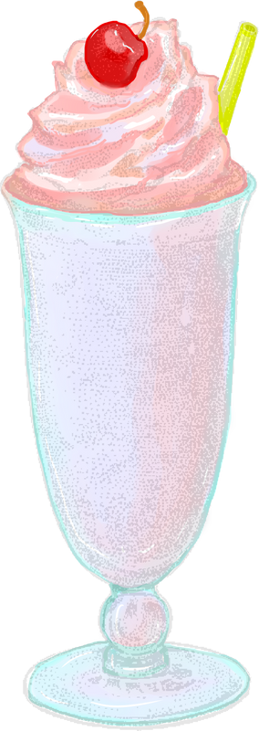 Realistic strawberry milkshake